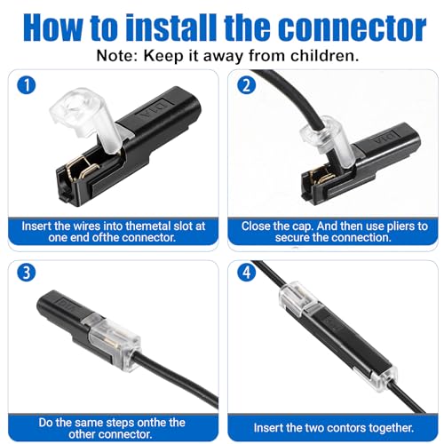 20-Pack 1 Pin Low Voltage Wire Plug-in Connectors for 16-18 AWG