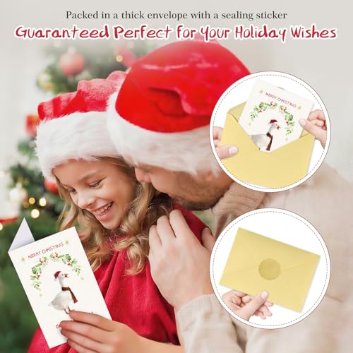 Funny Silly Goose Christmas Card 5.5x8 Inch with Envelope and Seal