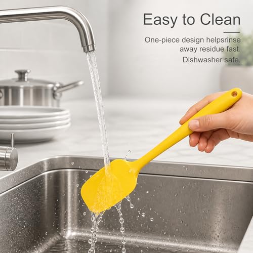 LeviLevo 6-Piece Seamless Silicone Spatula Set - Heat Resistant & Nonstick