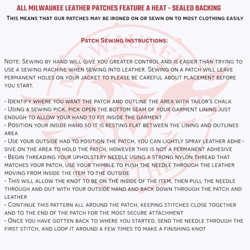 Milwaukee Leather Top Rocker Patch - 4" x 1" Iron-On for Vests