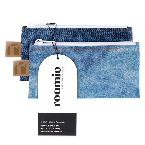 Bumkins Roamio Reusable Snack Bags - Denim On Denim, 2-Pack