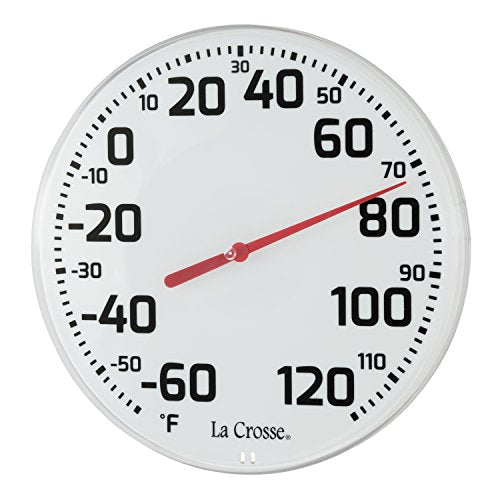 8-Inch Analog Indoor/Outdoor Thermometer - Weather-Resistant Wall Mount