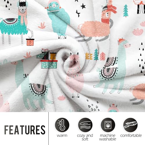 Llama Throw Blanket 60"x50" - Soft Flannel for All Seasons