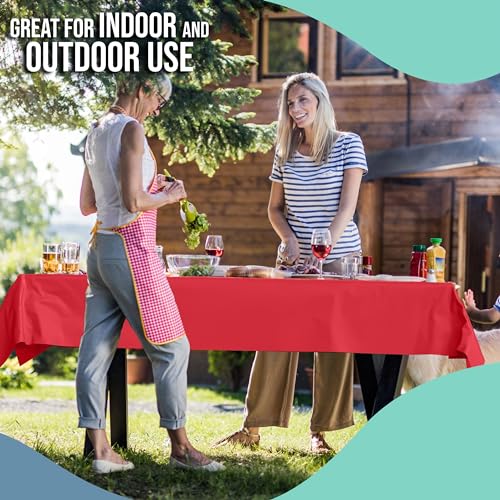 Red Plastic Table Cover Roll 40 x 300 Feet Disposable Party Tablecloth