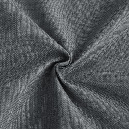 NICETOWN 100% Blackout Linen French Door Shade, 26"W x 50"L, Dark Grey