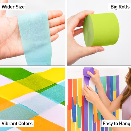 Oun Nana Yellow-701 Crepe Paper Streamers 6 Rolls 738 Ft for Party Decorations