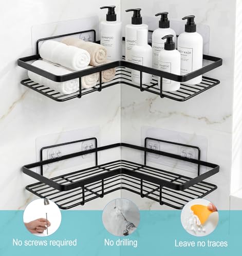 6 Pack Shower Caddy Adhesive Hook Replacements - Waterproof & Durable