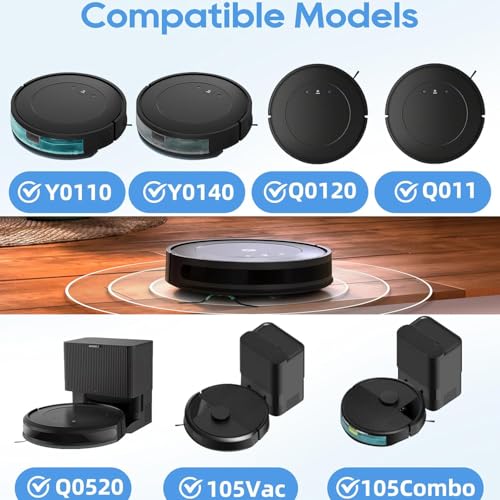 4 Pack Replacement Side Brushes for Roomba Combo & Vac Essential Series - Easy Install, Durable Bristles