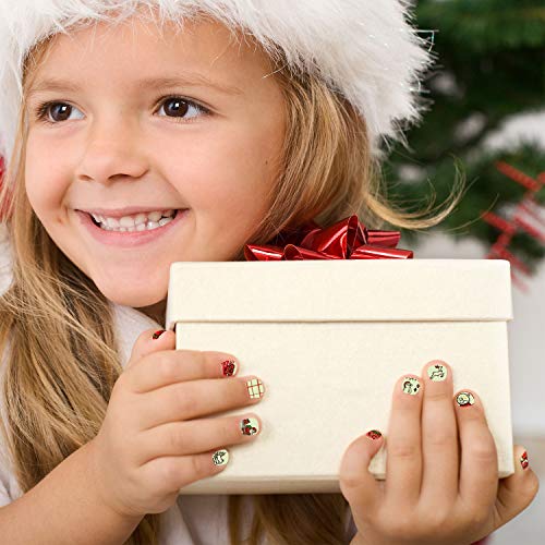Luminous Christmas Nail Stickers for Kids - 6 Sheets of Glow Decals