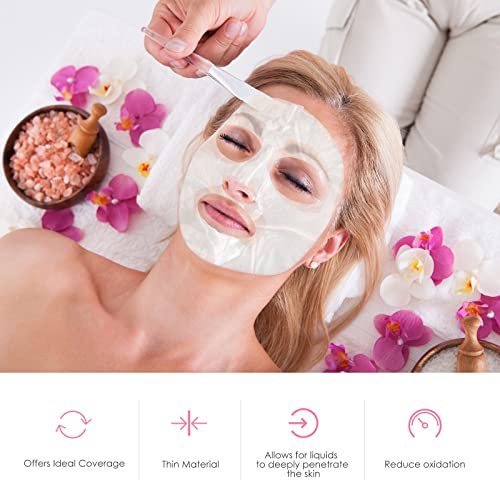 Maitys 200 Pcs Disposable Plastic Face Masks Clear Facial Wraps for DIY Skincare