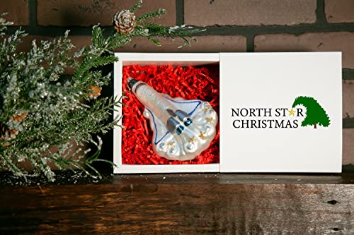 Rocket Ship Glass Ornament for Holiday Decor - Vehicles & Collection