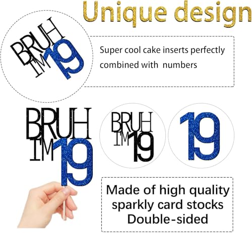 Bruh I'm 19 Cake Topper - Fun Birthday Decoration for Boys