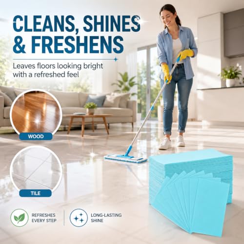Mzvknbsm Blue Disposable Floor Cleaning Tablets Pack of 200 for Multi-Surface Mopping