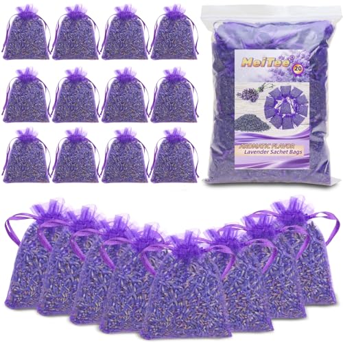 French Lavender Sachets - 20 Pack for Fresh Scent in Homes & Cars