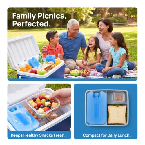 TOYANDONA Reusable Ice Packs for Lunch Boxes, Coolers, and Picnic Bags - 6 Pack