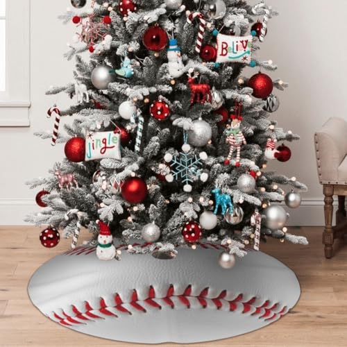 36 Inch Baseball Christmas Tree Skirt - Winter Snow Holiday Decor - Variation of THIS listing