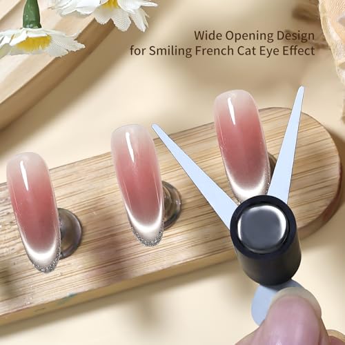 JODSONE French Cat Eye Magnet Tool for Nails, Double Head V-Shape & Smile Line