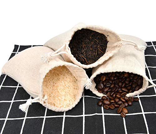 Calary 5x6.9 Inch Cotton Drawstring Bags - 25 Pack Muslin Pouches