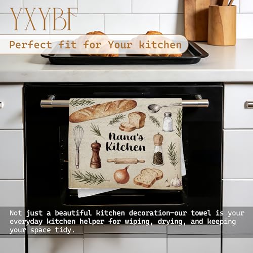 Nana’s Kitchen Waffle Weave Dish Towel - Decorative 16x24 Inch Gift