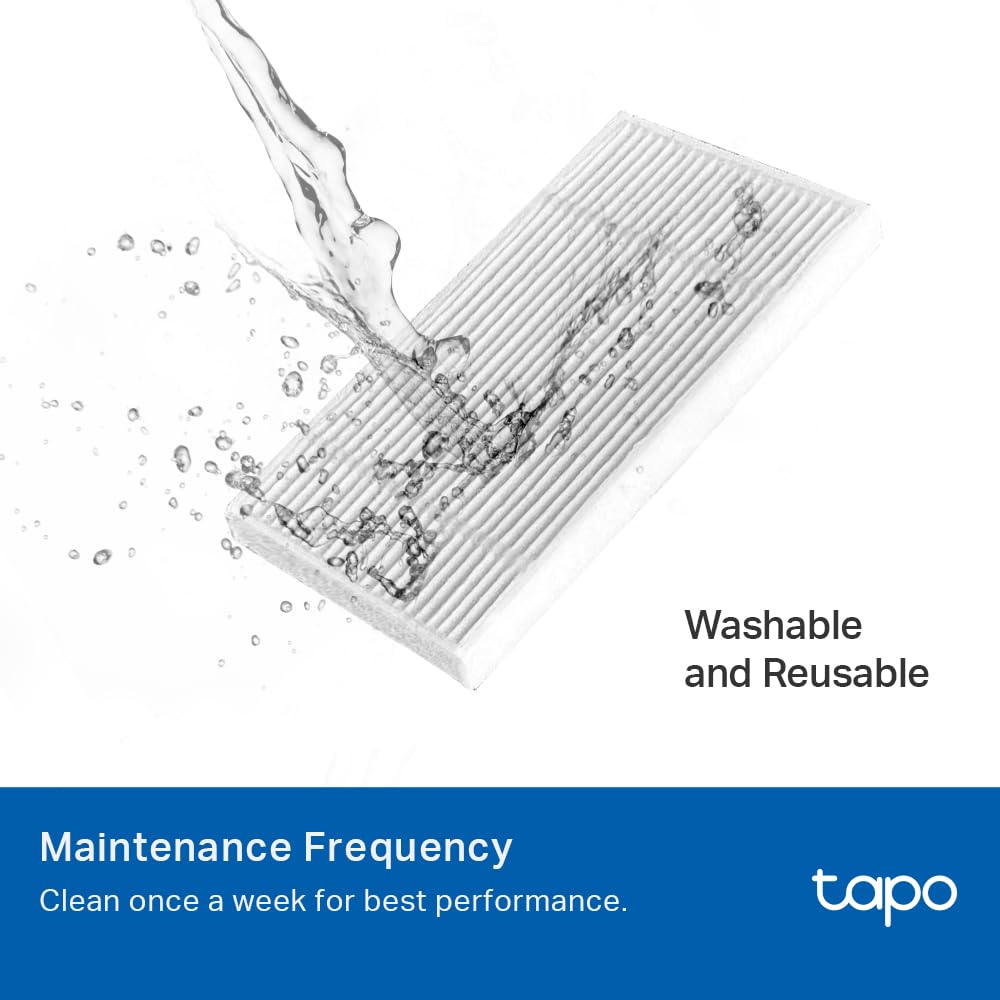 Tapo Brush & Filter Replacement – Includes Easy to Replace 1x Main Brush, 2x Side Brushes, and 2x Washable HEPA Filters, Compatible with RV30 Max Plus, RV30 Max, RV20 Max Plus, & RV20 Max Plus