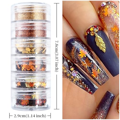 6 Grids Snowflake Nail Glitter Sequins and Powder Set