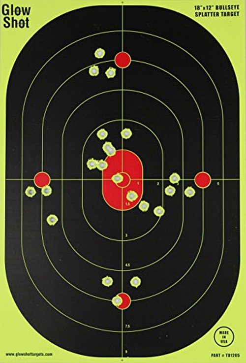 12x18-Inch Bullseye Glowshot Splatter Targets 10 Pack, 25 Pack, 50 Pack, 100 Packs (100 Pack)