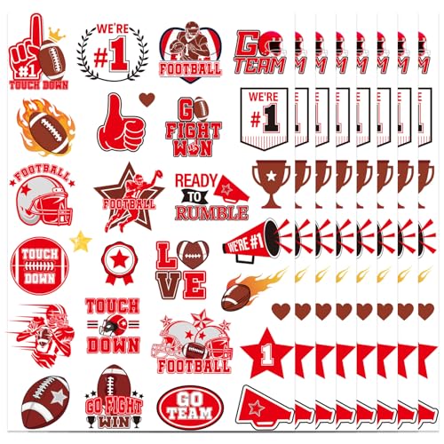 Red Team Spirit Glitter Temporary Tattoos - 180 Pcs