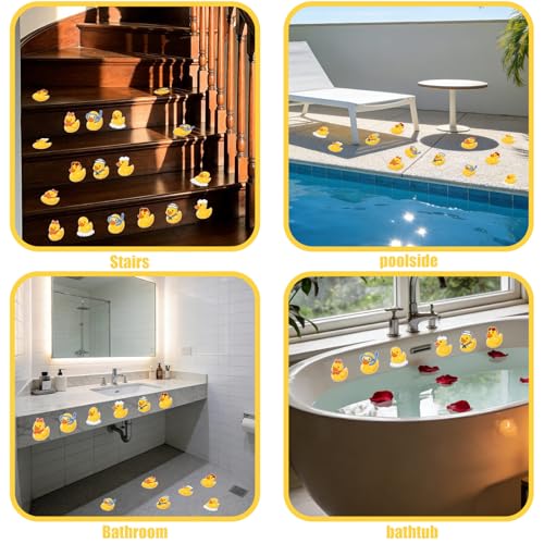24pcs Duck Non-Slip Bathtub Stickers - Waterproof Shower Floor Decals