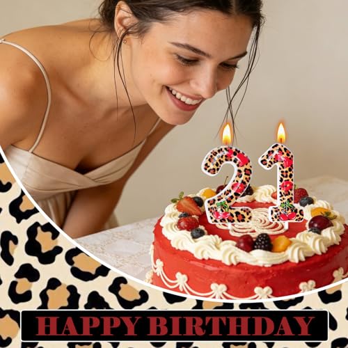 Cheetah Print Birthday Number 2 Candle - Party Decoration