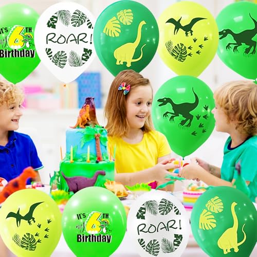 Dinosaur 4th Birthday Balloons - 10pcs Latex Party Decorations