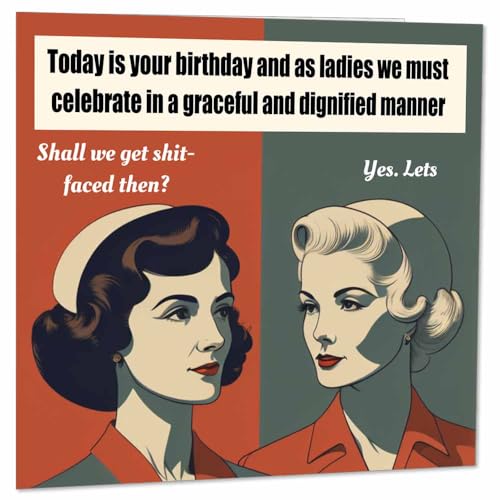 Funny Rude Birthday Card for Women - Purple Fox 147mm