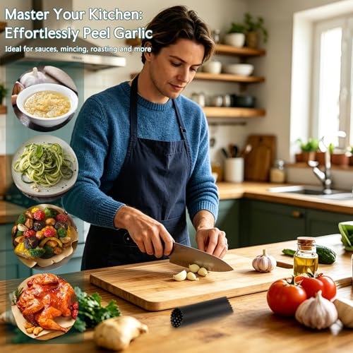 YOLCAR Silicone Garlic Peeler Tube - 2 Pack, Food-Safe, Easy Clean