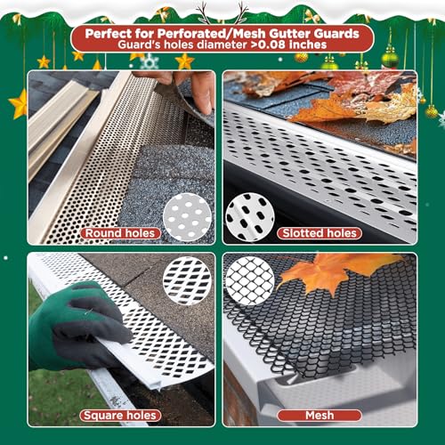 Christmas Light Hooks for Gutter Guards - Heavy-Duty Stainless Steel, 100 Pack - Mesh & Perforated Gutter Compatible