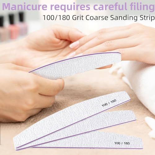 Professional Nail Files 15-Pack 100/180 Grit Double-Sided Emery Boards