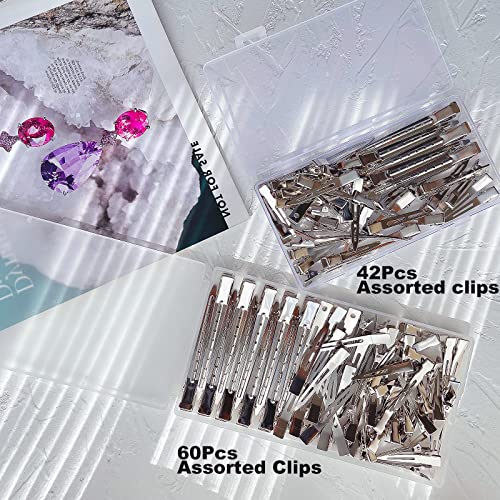 HiJeaton Metal Duck Bill Hair Clips 42 Pcs Alligator Pins for Styling