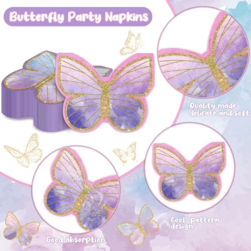 Butterfly Party Napkins 40pcs Floral Spring Table Decorations