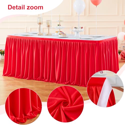 9ft Red Pleated Table Skirt for Rectangle Tables Wedding Party Banquet Decor - Variation of THIS listing