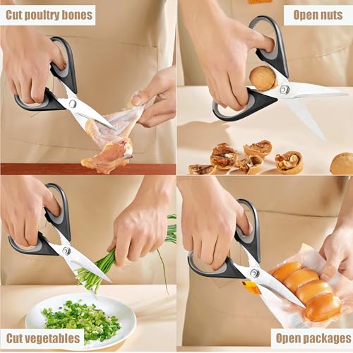 OMDAR 9.5-Inch Kitchen Scissors 3-Pack with Protective Sheaths