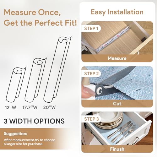 12" x 120" Blue Shelf Liner - Non-Adhesive, Anti-Slip Cabinet Liner