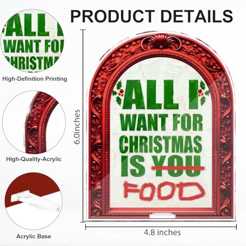 Funny Christmas Table Sign Acrylic Holiday Centerpiece Decor