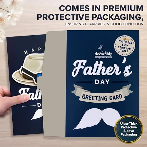 Premium Father's Day Card for Dad with Hat & Sunglasses Cutouts
