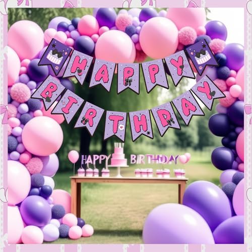 Kawaii Birthday Party Banner - Pre-Strung Anime Kitty Decorations