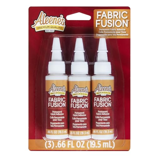 Aleene's Fabric Fusion Permanent Adhesive, .66 oz 3-Pack, Washable Glue