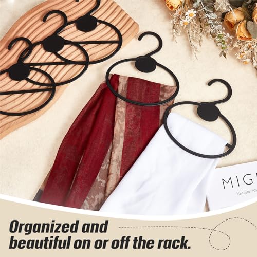 25 Pcs Black Scarf Hanger Organizer - Space Saving Clothes Storage