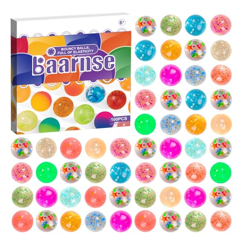 Colorful 100PCS Bouncy Balls Set in Gift Box - Mini 0.71" Party Favors