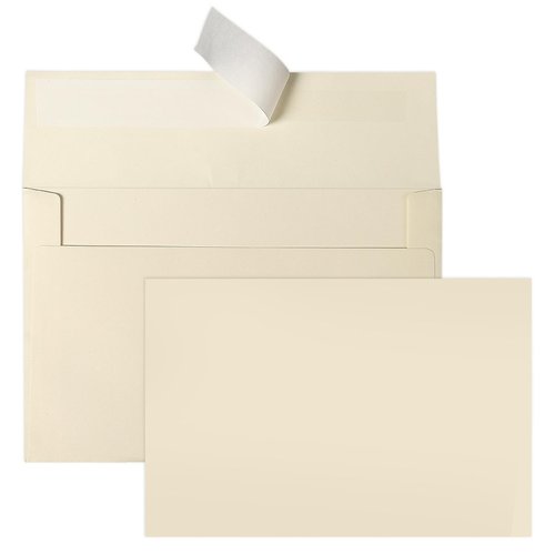 Ivory Blank Cards and Envelopes 4x6 (Not-Folded), Goefun Cream Flat Note Cards 4x6 and A6 Envelopes Self Seal 100 Pack for Wedding, Invitations, DIY Notecards, Birthday & All Occasion