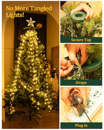 Warm White 400 LED Christmas Tree Lights with 8 Modes & Timer - Outdoor Holiday Decor