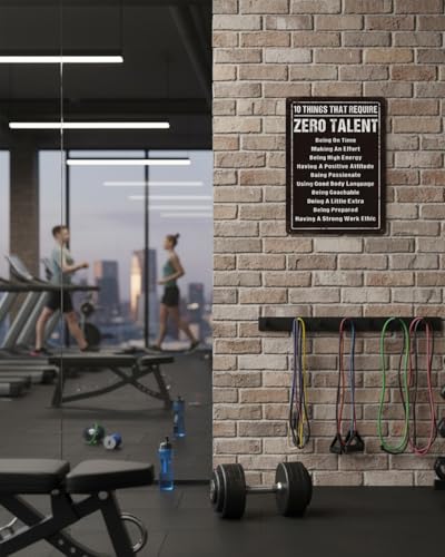 Motivational Metal Sign - Zero Talent Habits 8x12 Inch Home & Office Decor