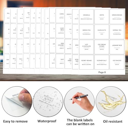 300pcs Pantry Labels - Minimalist Waterproof Food Storage Stickers