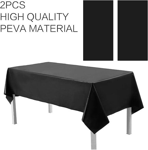 Black Plastic Tablecloth by [Brand Name] - 54" x 108" Rectangular Disposable Cover for Parties & Events